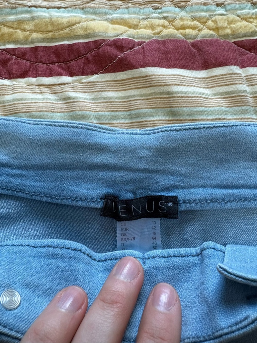 VENUS Light Blue High-Waist Button Front Shorts - Picture 2 of 3